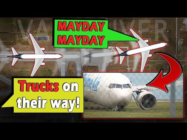 Cargojet Amazon B767 | SLAT PROBLEMS + RUNWAY EXCURSION at Vancouver