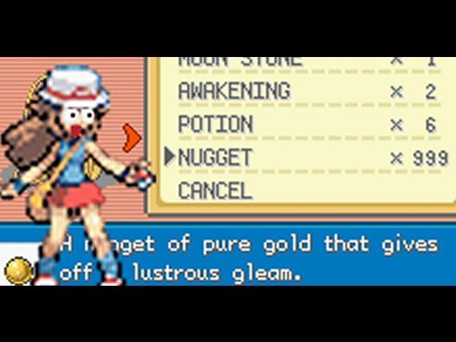 Pokemon Fire Red and Leaf Green - Nugget Bridge Trick Unlimited Money