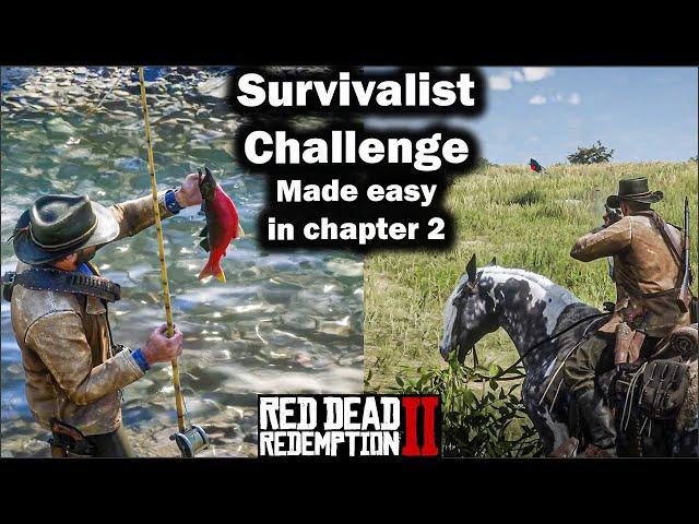 Survivalist Challenge easily done in Chapter 2 - Red Dead Redemption 2.