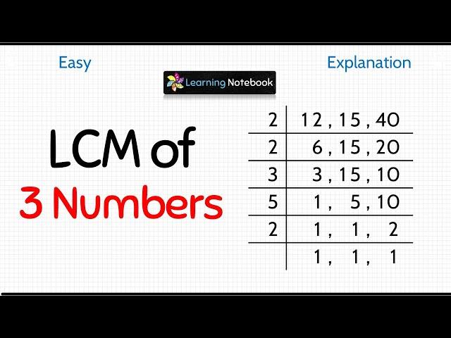 LCM of three numbers । How to find lcm of 3 numbers