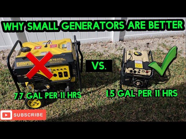 Why smaller generators are better for power outages.