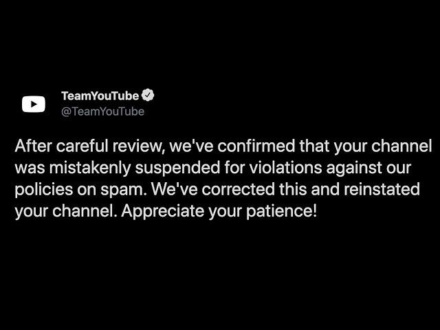 YouTube Reversed My Ban!