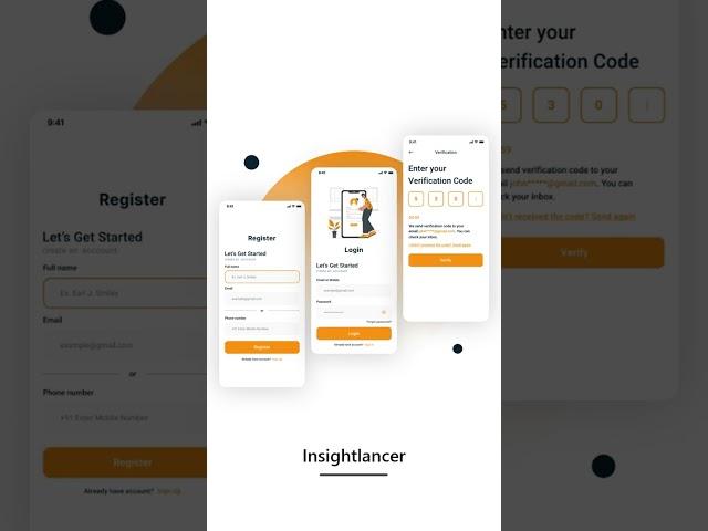 Creative & Modern UI design of Login and register screen.