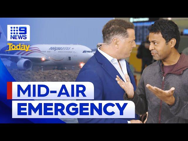 MH122 passenger explains what he saw during mid-air emergency over Sydney | 9 News Australia