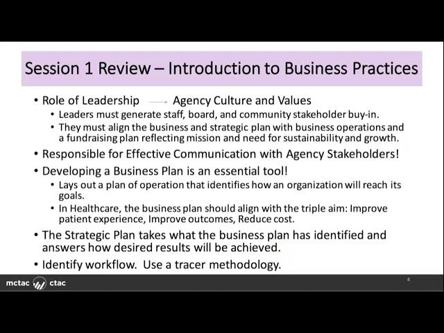 MCTAC/CTAC Business Best Practices & Management Webinar Series: Concluding Office Hour