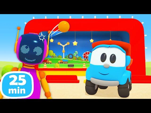 Vamos brincar com Léo, o caminhão, e robô! Desenho animado e animação infantil. Compilação