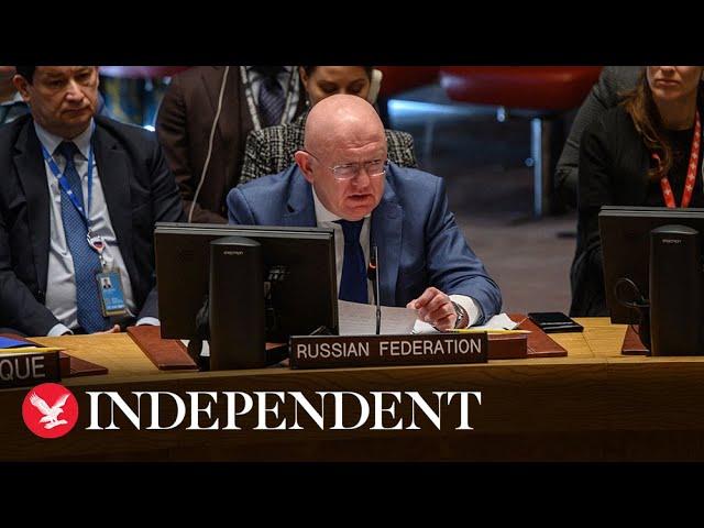 Russia's ambassador to United Nations interrupts minute's silence for Ukraine