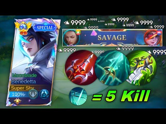 SATISFYING SAVAGE BEFORE SEASON RESET  TRY THIS NEW EMBLEM SET WAR CRY BENEDETTA | MOBILE LEGENDS