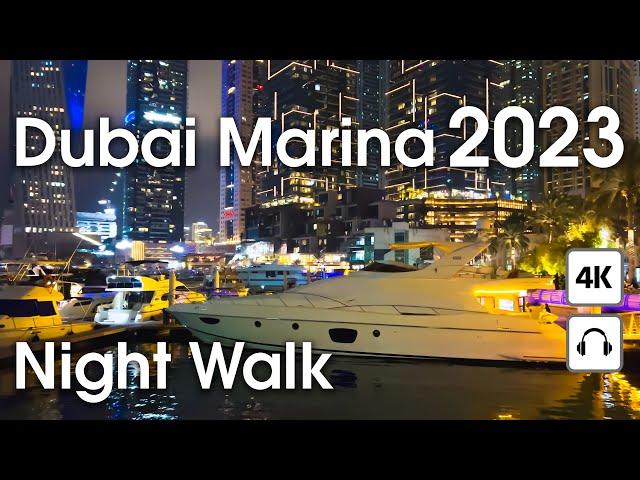 Dubai  [ 4K ] Night Walk at Dubai Marina