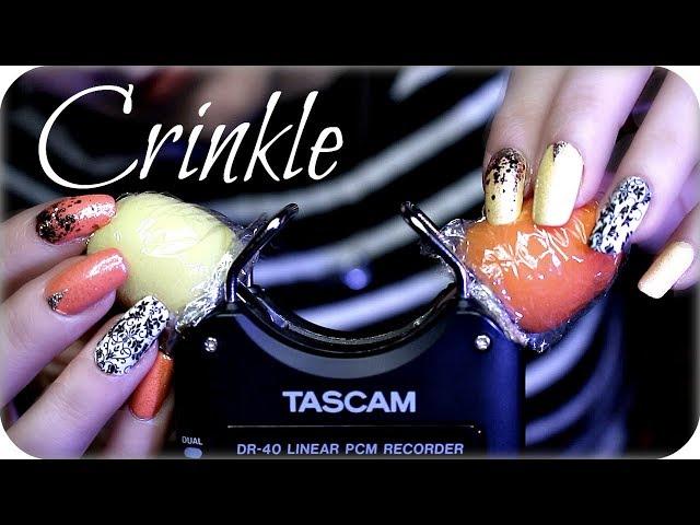 ASMR TASCAM Mic Crinkling (NO TALKING) Deep Ear Relaxing Crinkles  Plastic Wrap, Vinyl, Paper +