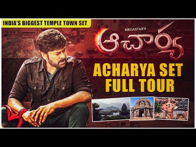 Acharya Set Full Tour|Indias Biggest set tour|Way to acharya set | Megastar Chiranjeevi | Ram Charan