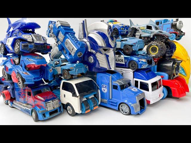 Bộ Sưu Tập Ôtô Đồ Chơi Biến Hình Màu Xanh: Monster Truck, Optimus Prime Siêu Nhân & Quái Thú