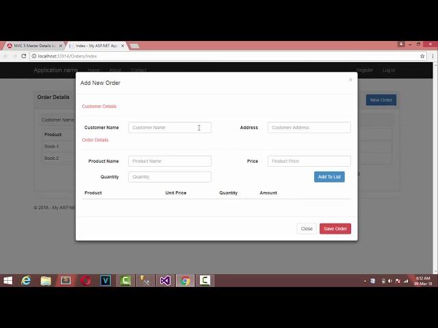 MVC 5 Master Details Using Jquery Ajax | Entity Framework