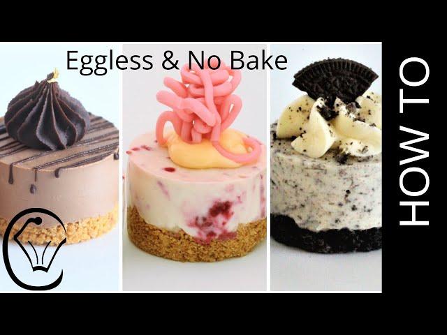 3 EASY Mini Cheesecakes No Bake Eggless Chocolate Raspberry Oreo