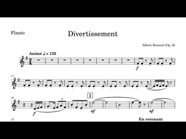 Divertissement - A. Roussel (no flute audio, flute part)