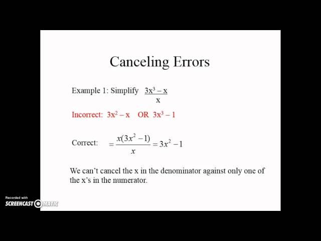 Algebra Errors