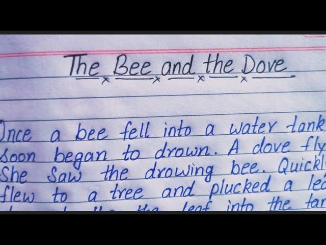 The bee and the dove story writing// story writing with moral//