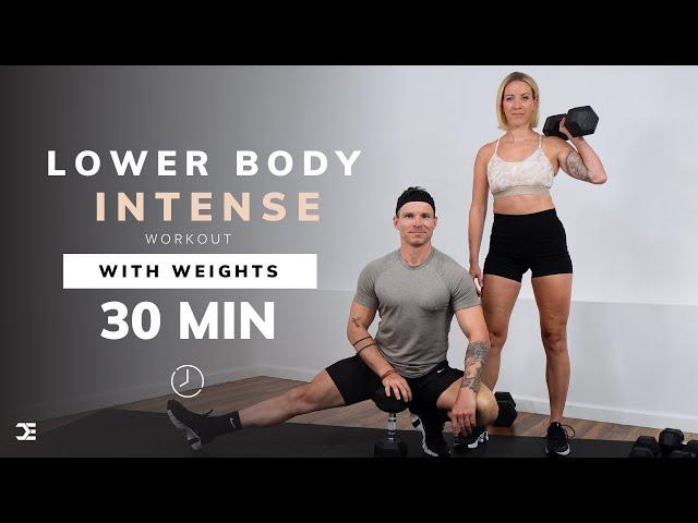 30 Min LOWER BODY WORKOUT with WEIGHTS | Toned & Strong Leg Day Home Workout