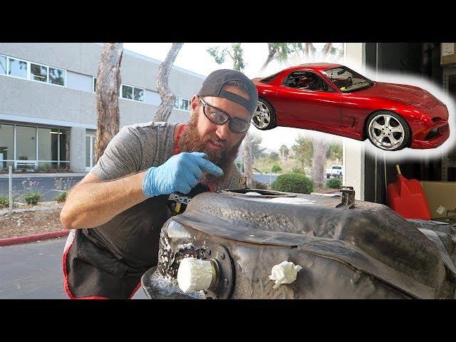 RESTORING THE FD RX-7's RUSTY GAS TANK (POR-15 process with Mickey Andrade)