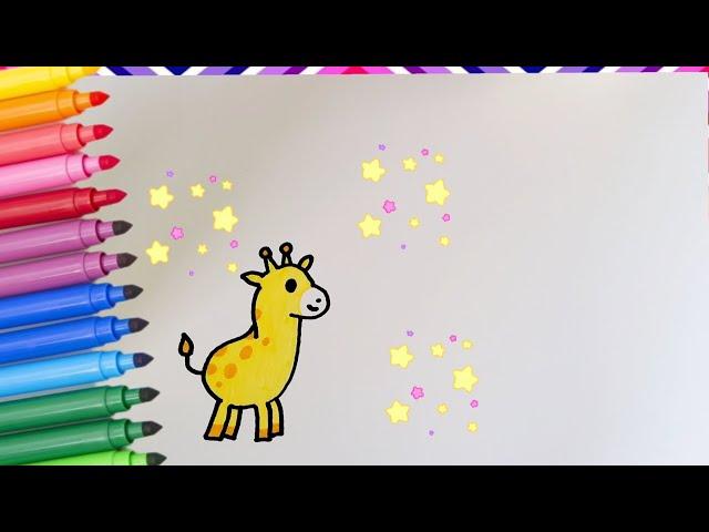 How to Draw a cute giraffe step by step