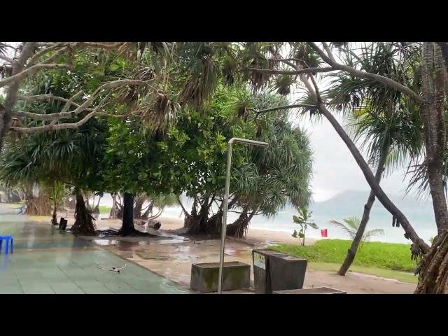 (4K) Walking in Heavy Rain | "PATONG" Beach | Phuket | Rain Sounds for Relaxing Sleep | 비오는 푸켓 빠통비치