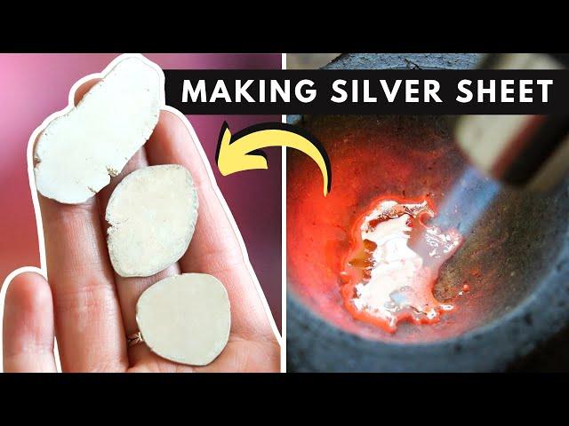 How I make my own SILVER SHEET! Recycle silver scrap with rolling mill