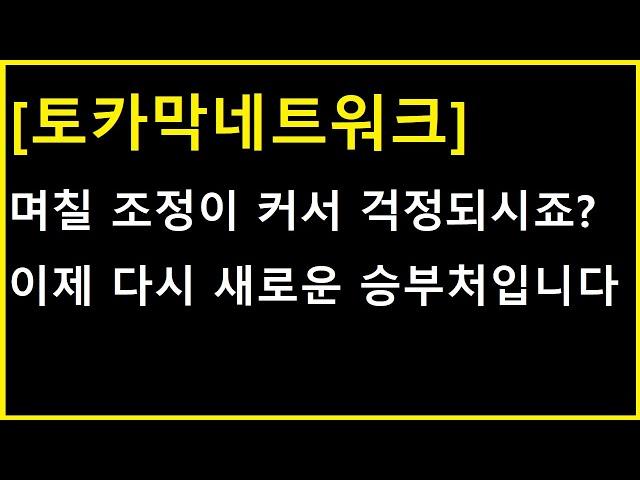 [토카막네트워크 코인] 분명 미리 전부 읊어드렸습니다....... 이제 새로운 승부처인데 이곳의 특징이 있습니다