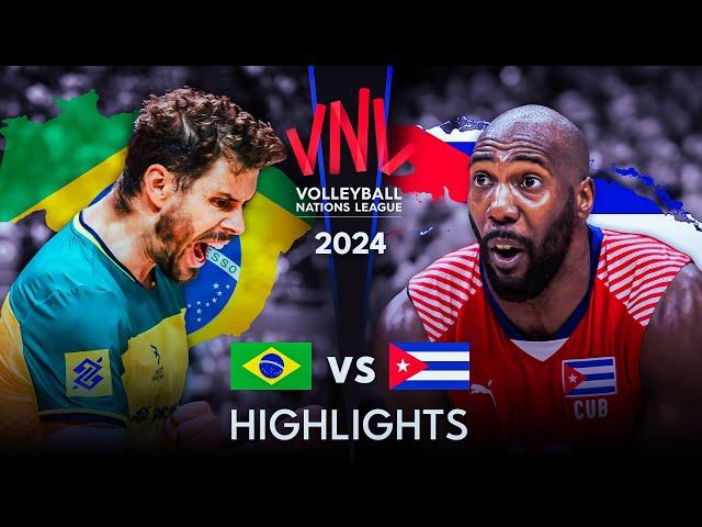  CUBA vs BRAZIL  | Highlights | Men's VNL 2024