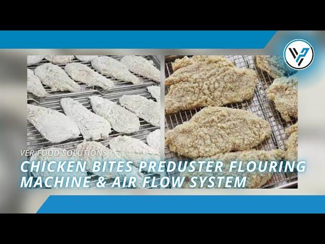 Chicken Bites Preduster Flouring Machine & Air Flow System | VER Food Solutions