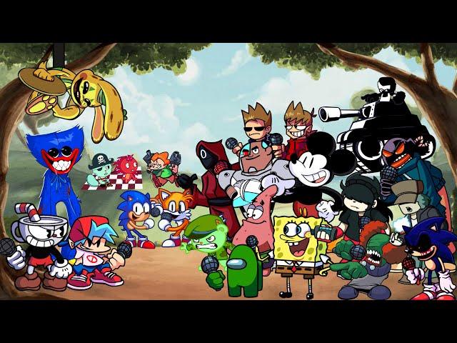 FNF Snake Eyes  - But Everyone Sings It  (Different Characters Sing It)VS Cuphead Indie Cross