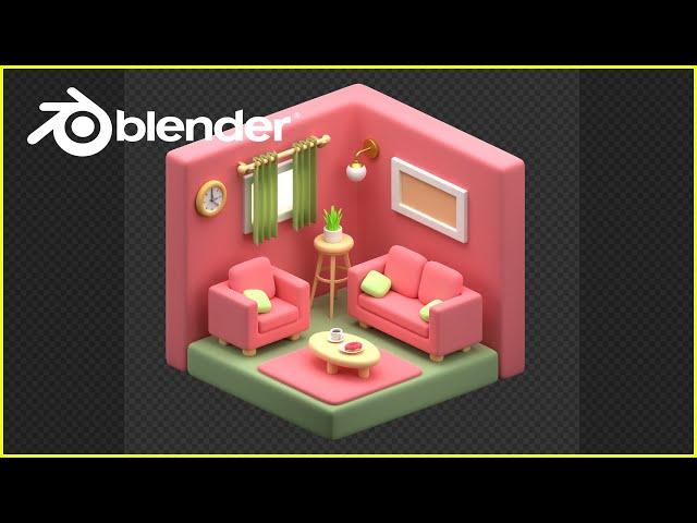 Blender 3D Beginner Tutorial: Smooth 3D Living Room