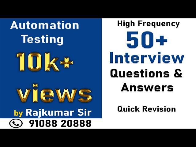 Quick Revision 50+  Automation Testing Interview Questions and Answers