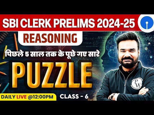 SBI Clerk Prelims 2024 | Puzzle Reasoning | SBI Clerk Puzzles | Reasoning by Arpit Sir #6