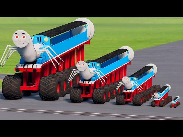 Big & Small CURSED Thomas the Train with Monster Truck Wheels vs Train Thomas | BeamNG.Drive