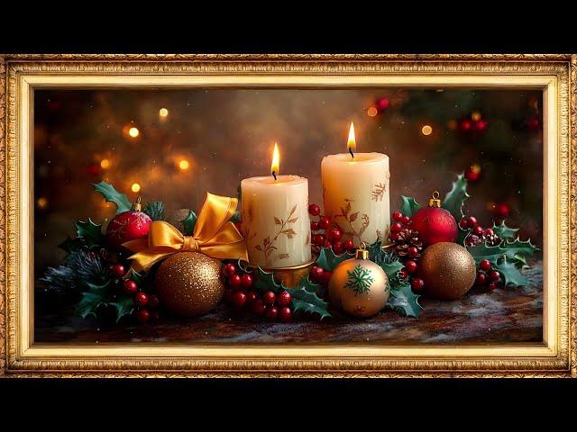 Cozy Candlelight and Christmas Elegance | Art Framed Screensaver | Art for Your TV | 4K 