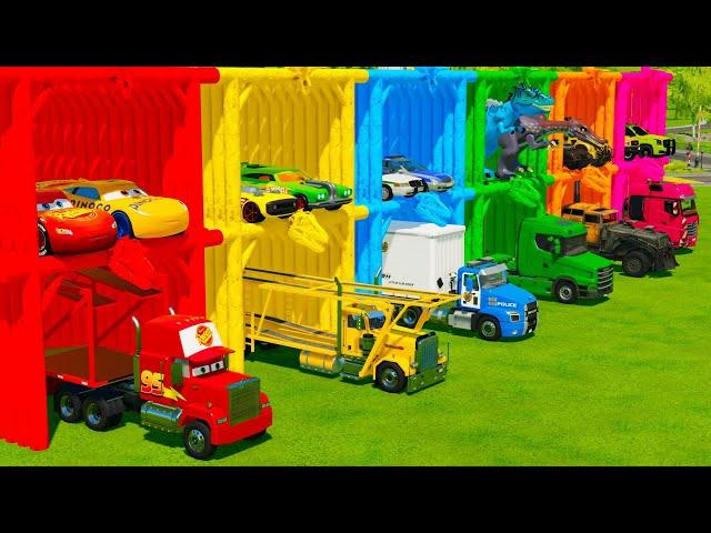 TRANSPORTING POLICE CARS, HOT WHEELS & CARS WITH BIG TRUCKS! Farming Simulator 22