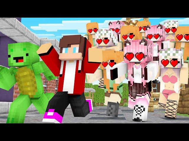 JJ and Mikey Run Away from Girls Apocalypse [Maizen Sisters Minecraft Minecraft Anime]