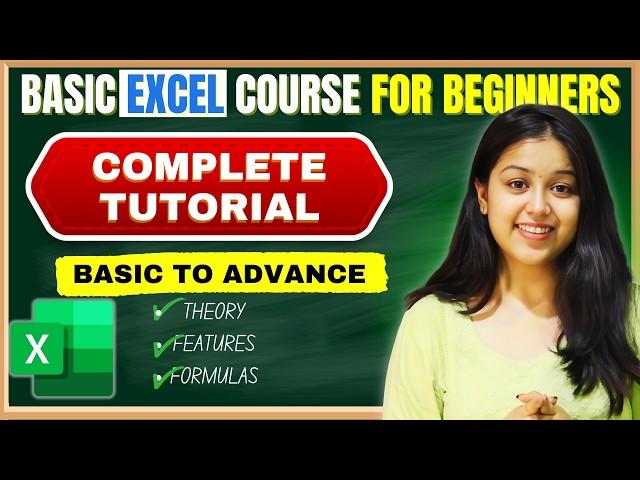 MS Excel Full Course for Beginners in 4hours || Basic to Advance Detailed Explanation