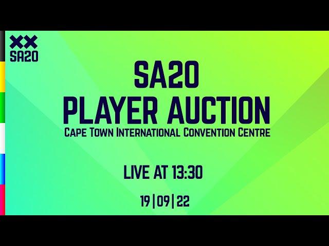 SA20 Auction | Live stream