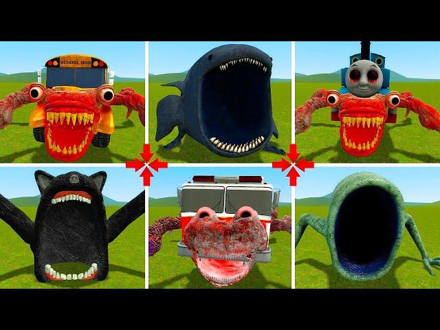 CAR EATER MONSTER: THE BLOOP, THOMAS EATER, SCHOOL BUS EATER, CARTOON CAT EATER, SEA EATER IN GMOD!!