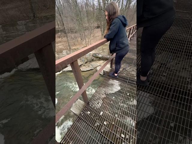 walking over a semi sketchy bridge and standing right above the roaring brook in NEPA! #nepa #water