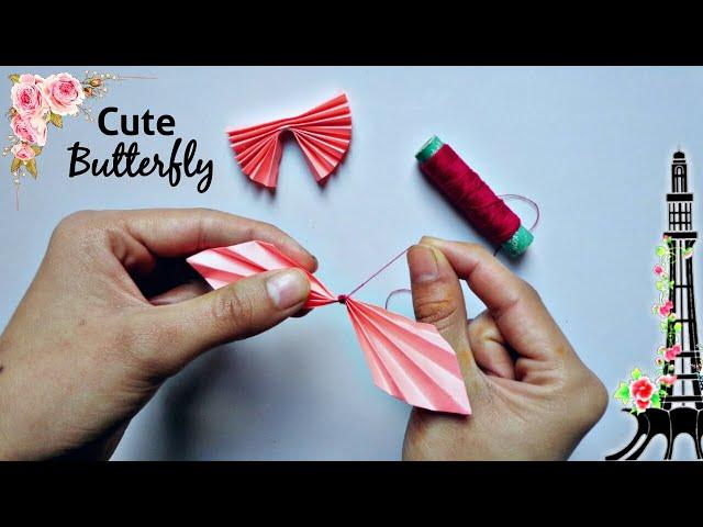 EASY BUTTERFLY WITH PAPER | Easy Origami Butterfly | Easy Craft | -Lahori Crafties