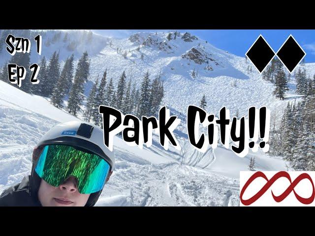 Skiing steep double blacks at park city