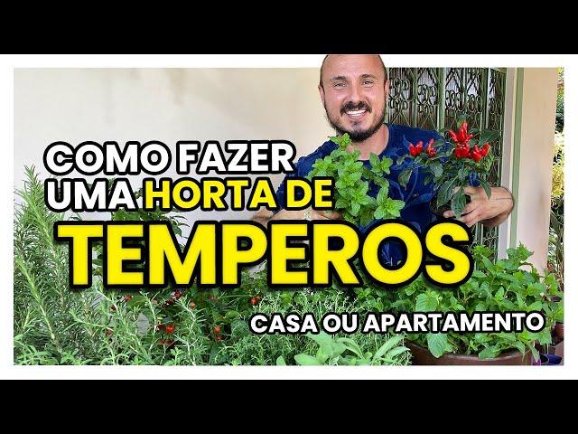 Como fazer uma MINI HORTA de TEMPEROS em casa ou apartamento