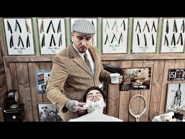  ASMR BARBER - How To Do a Traditional RELAXING CLEAN SHAVE - TUTORIAL