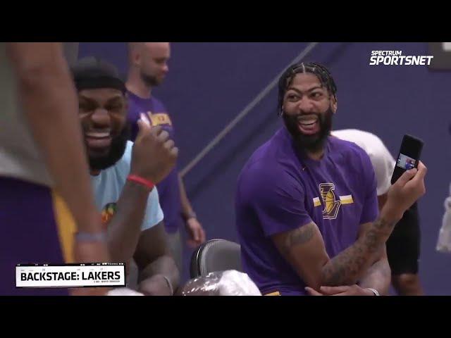 LeBron & AD watches RDCWorld1 video about Lebron's Chasedown Blocks