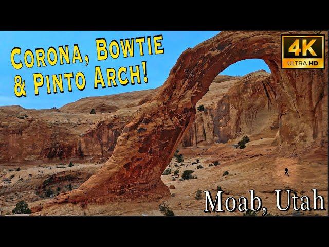 Corona, Bowtie & Pinto Arches in one day hike! Moab Utah [4K UHD]