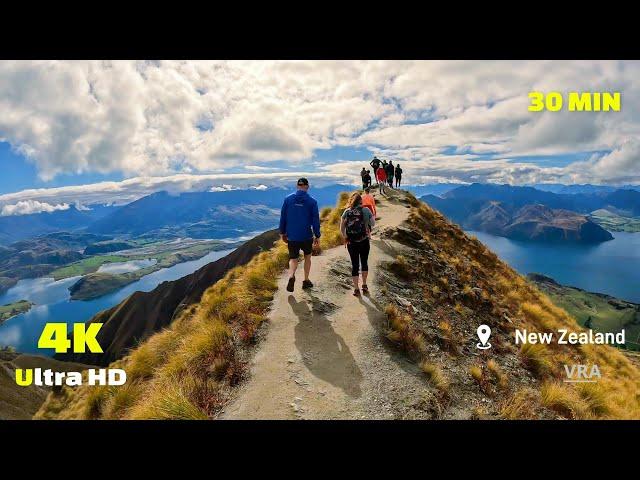 Virtual Run 4K - Roys Peak Scenery New Zealand - Virtual Running Video for Treadmill