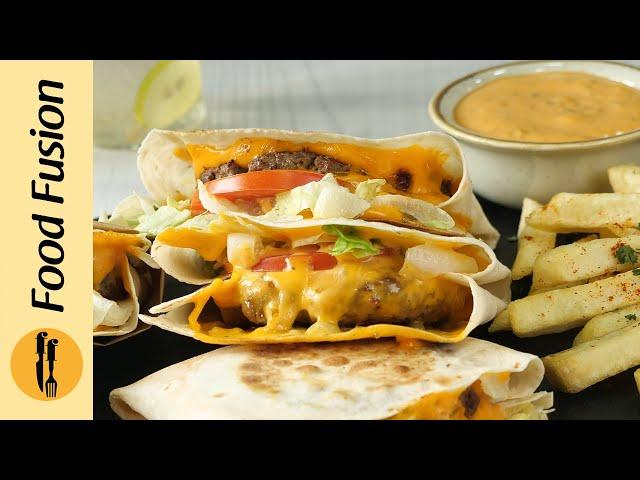 Grilled Cheeseburger Wraps Recipe by Food Fusion