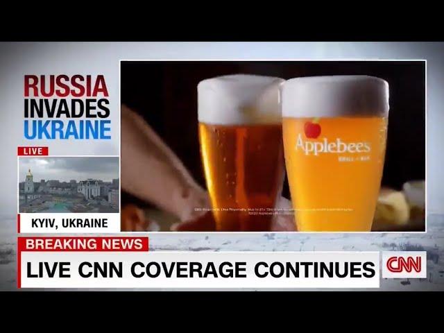 Russia Invades Ukraine Sponsored By Applebee's - CNN Clip (February 24, 2022)